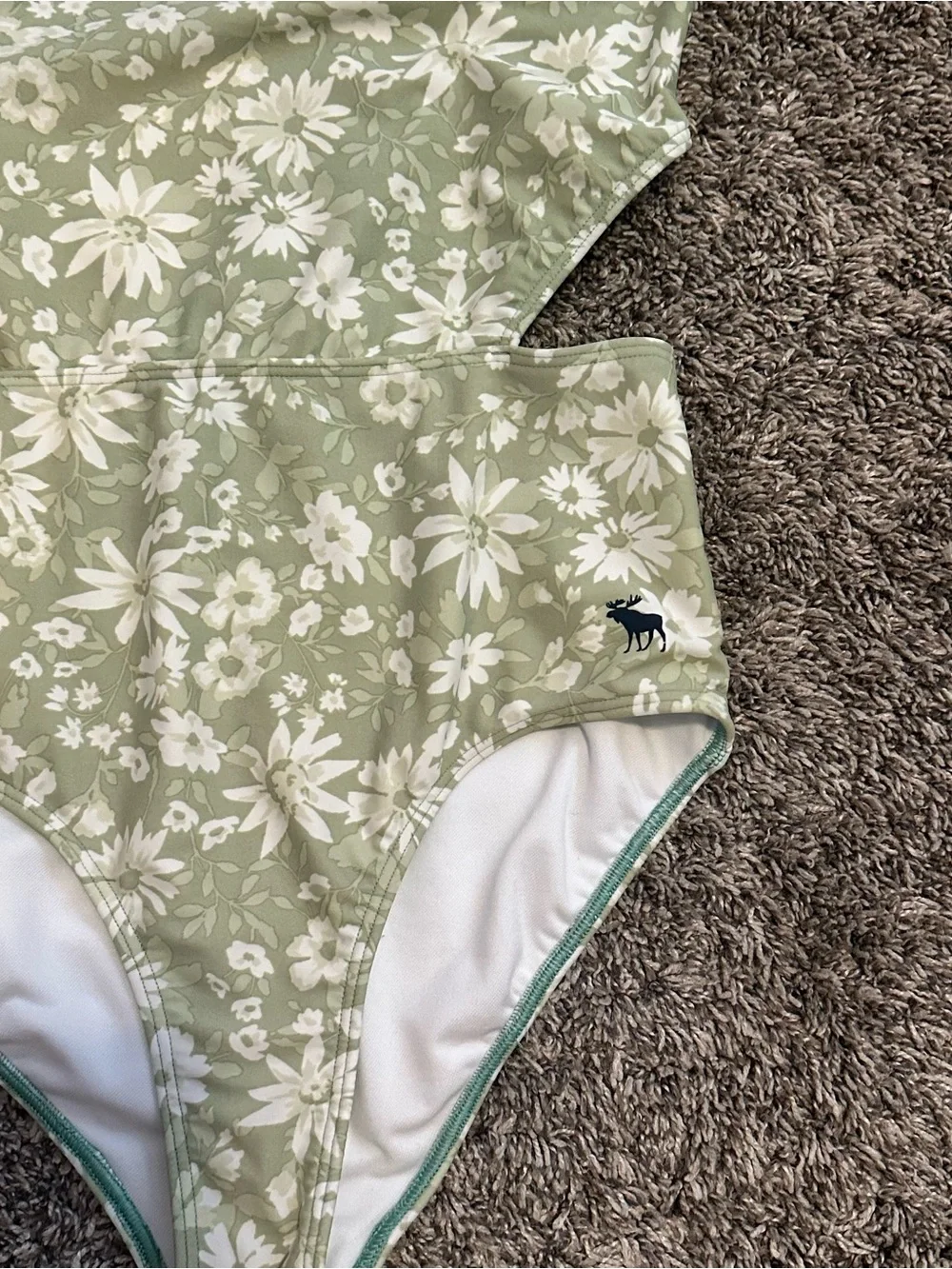 abercrombie kids Sage Green Floral One-Piece Swimsuit